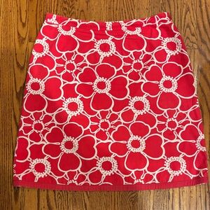 Boden Red Floral Skirt